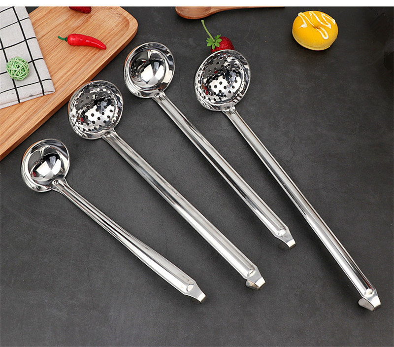 Louche à Long manche en acier inoxydable, cuillère de service, grande cuillère à soupe ronde Buffet, ustensiles de cuisine créatifs, vaisselle
