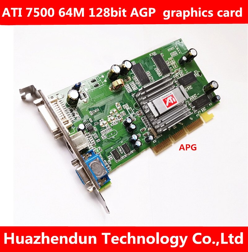 Brand Originele Voor Sapphire Ati Radeon7500 64M 128-Bit Agp 4X Grafische Kaart Vga Dvi S-video Video Card Test Levering 1Pcs