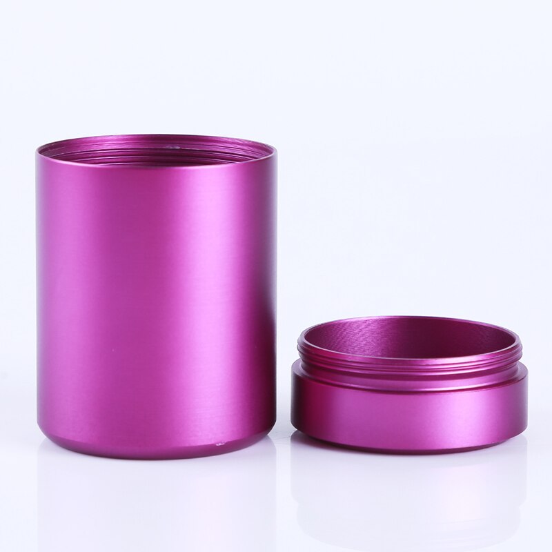 Mini Tea Cans Herb Stash Jar Tea Coffee Storage Box Airtight Smell Proof Container Stainless Steel Tea Caddies Box: purple