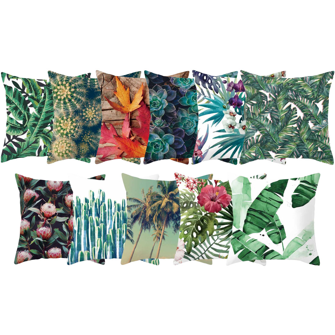 45*45cm tropiske træer grøn pude dekorative puder blomsterpude polyester bomuld pude