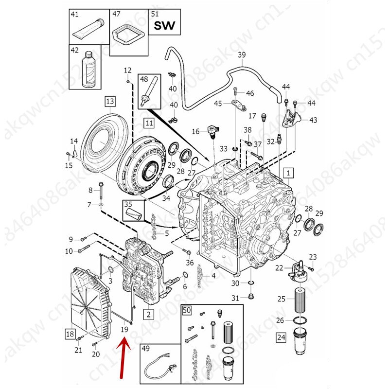 Bilgearkasse oliepakningspakning egnet til 2011fo gear ind 2.0t gearkasse oliepakningstætningsforsegling