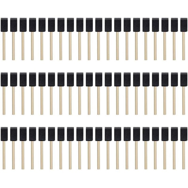 100Pcs Foam Brush,Sponge Wood Handle Paint Brush,Foam Paint Brushes,1inch Foam Brush Painting Set for Acrylics,Crafts