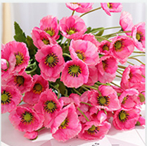 4 Heads/Tak Poppy Zijde Kunstbloemen Partij Decoratie Bloemstuk Bruidsmeisje Boeketten Lange Stem Voor Home Decor: rose red