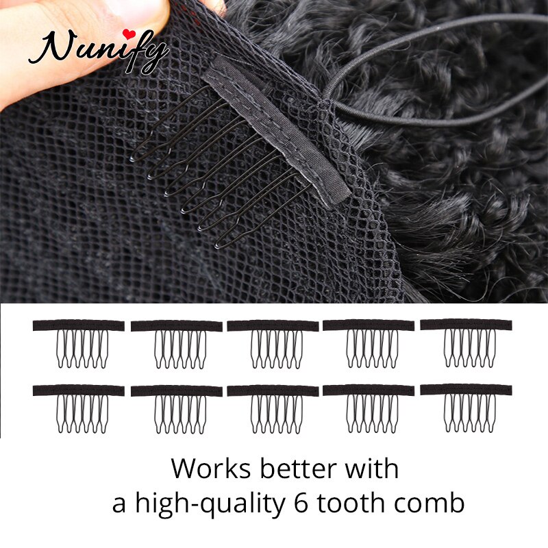 Kucyk netto sznurek baza netto peruka liniowiec czapki robić robienia włosy afro kok kucyk netto z 10 sztuk grzebienie czarny bezgułowy siatka na włosy