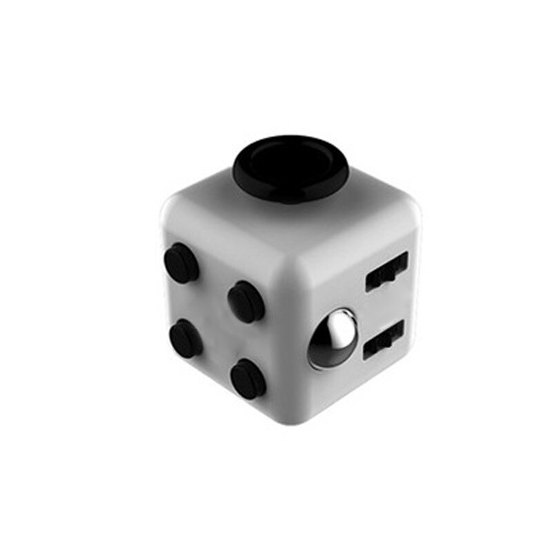 Office Stress Relief Hands Autism ADHD Anxiety Relief Focus Kids 6 Sides Magic Anti Stress Cube Spinner Toys Boredom Finger Toys: Black gray