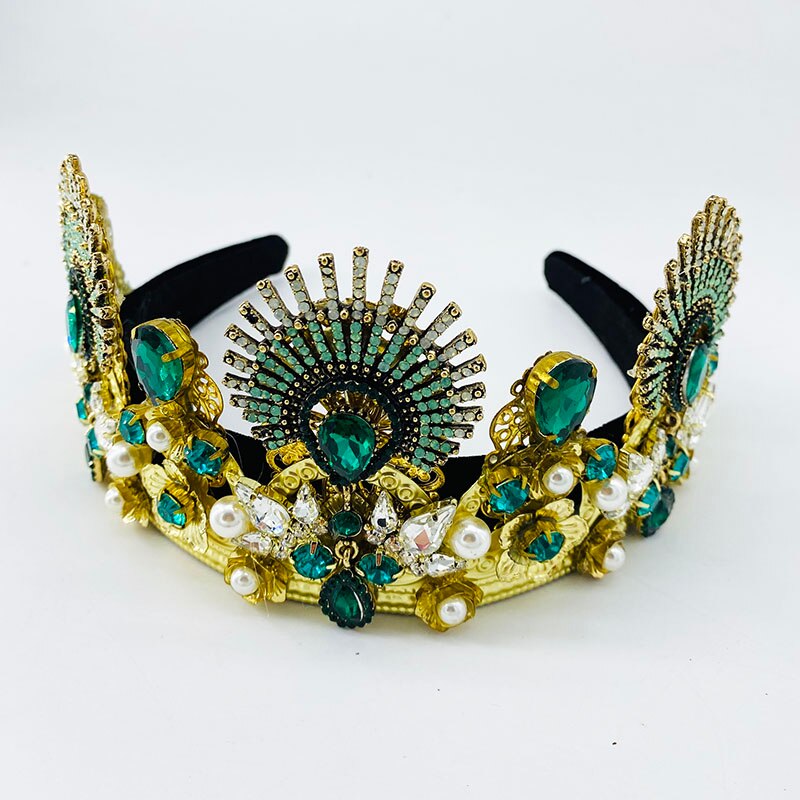 Conjunto de brincos femininos com coroa, strass, pérola, tiaras, coroa, para noiva, acessórios de cabelo, joias, princesa, vestido de casamento, baile: 3