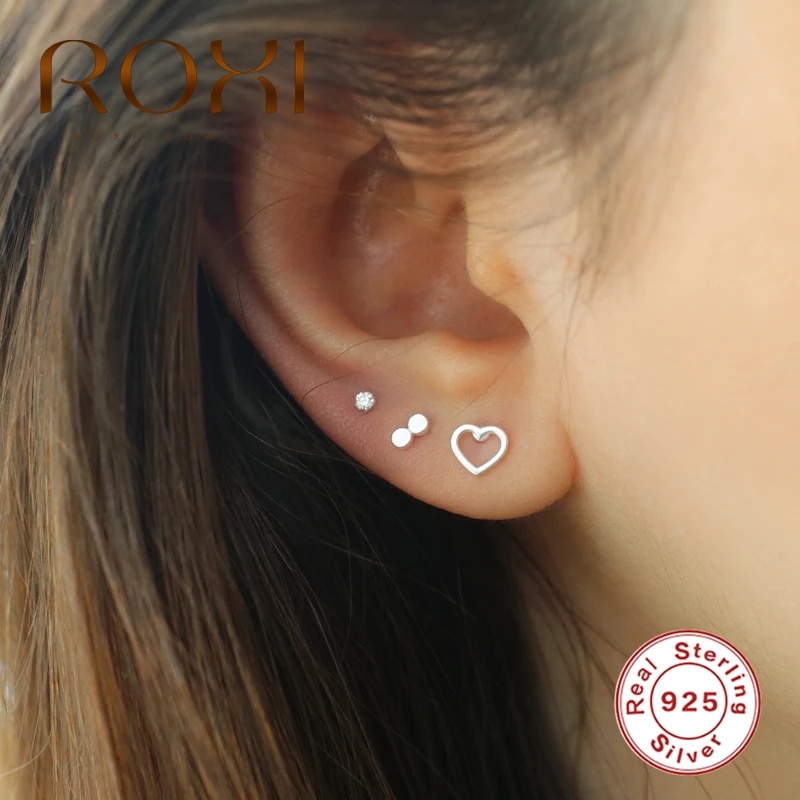 Roxi Eenvoudige Brilmonturen Hart Draad 925 Sterling Zilveren Stud Oorbellen Voor Vrouwen Zilver Kleine Oorbel Fijne Sieraden Pendientes