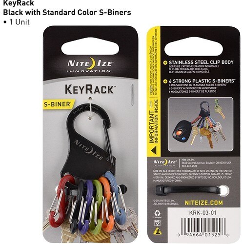 Nite Ize S-Biner KeyRack Schlüssel Kette-Schwarz