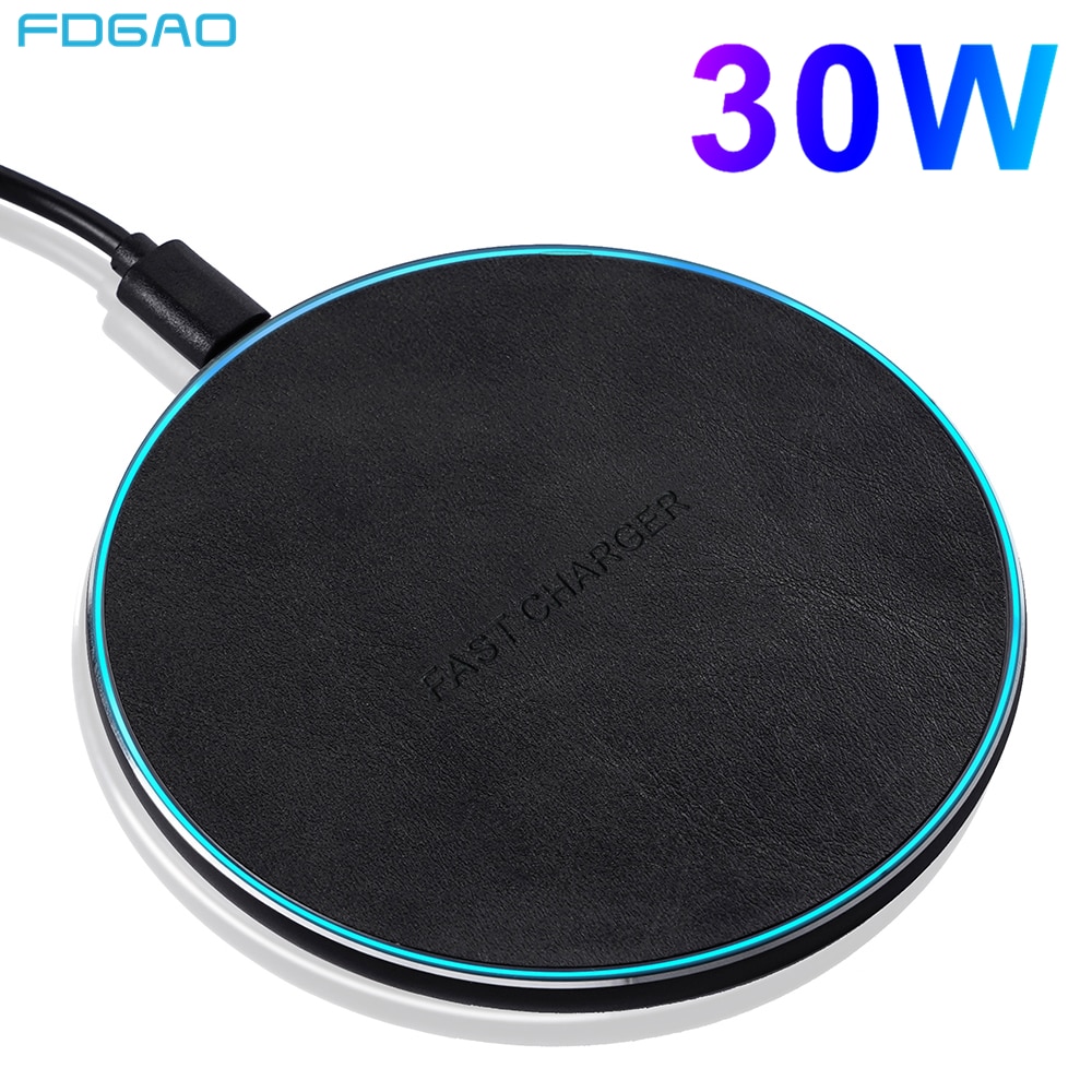 Fdgao 30W Qi Draadloze Oplader Snel Opladen Pad Inductie Quick Charge Voor Iphone 12 11 Xs Xr X 8 samsung S20 S10 S9 Note 20 10