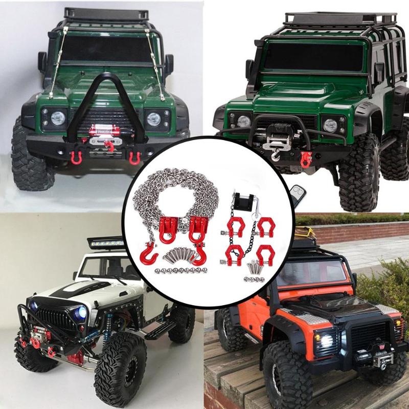 Universal- RC Raupe dauerhaft Schlepptau Kette Haken + Schäkel einstellen Schlag Farbe Abschleppen Kette mit Haken Abschleppen Schäkel einstellen Auto teile Zubehör