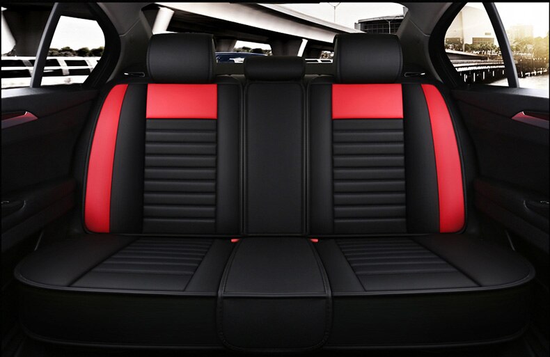 asiento de cuero Pu cojín no se mueve Universal cubierta del coche no diapositiva General saltos Hatchards a para Toyota Rav4 E6 X30: Good Red Back 1pcs
