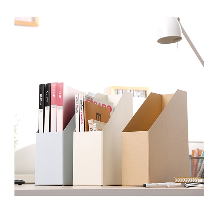 Book File Folder Stand Box Desktop Storage Box Paper Bookshelf Office Foldable