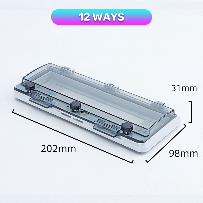 Transparent IP67 Waterproof Protective Window Cover Circuit Breaker Switch Box Protection Electric Junction Box Panel Cover: 12-Way