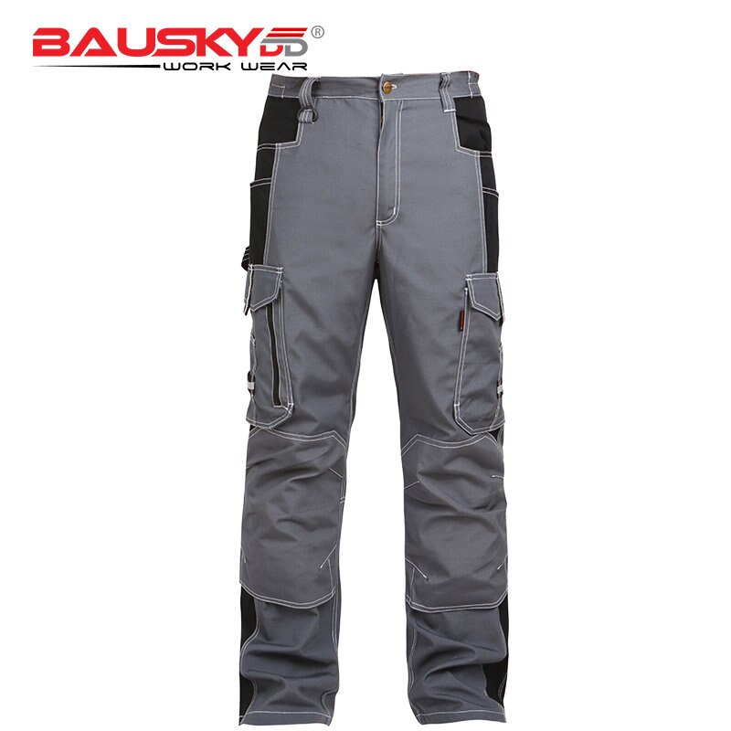 Bauskydd Construction Work Pants Men Hi Vis Workwear Cargo Pants Man Multi Pocket Trousers Safari Style: 185-103A