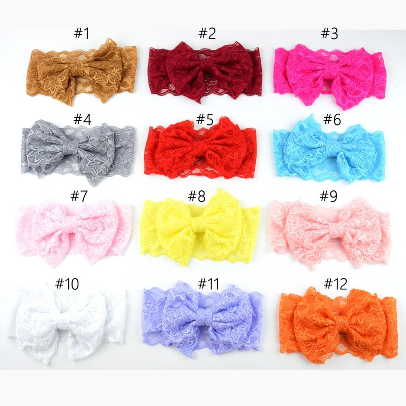 Kinderen Kant Sjaal Grote Vlinder Haarband Baby Hoofdband Hollow Baby Elastische Hoofdtooi Baby Meisje Hoofdbanden Baby Accessoires