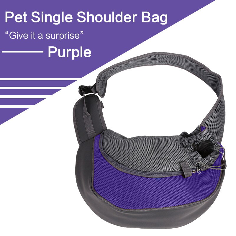 Backpack Carrier for Dogs Chihuahua Handbags Puppy Dogs Bag Carrying Pet Single Shoulder Bag Breathable Mesh Pet Carrier Dog Cat: Purple  / 25 x 29 x37 cm