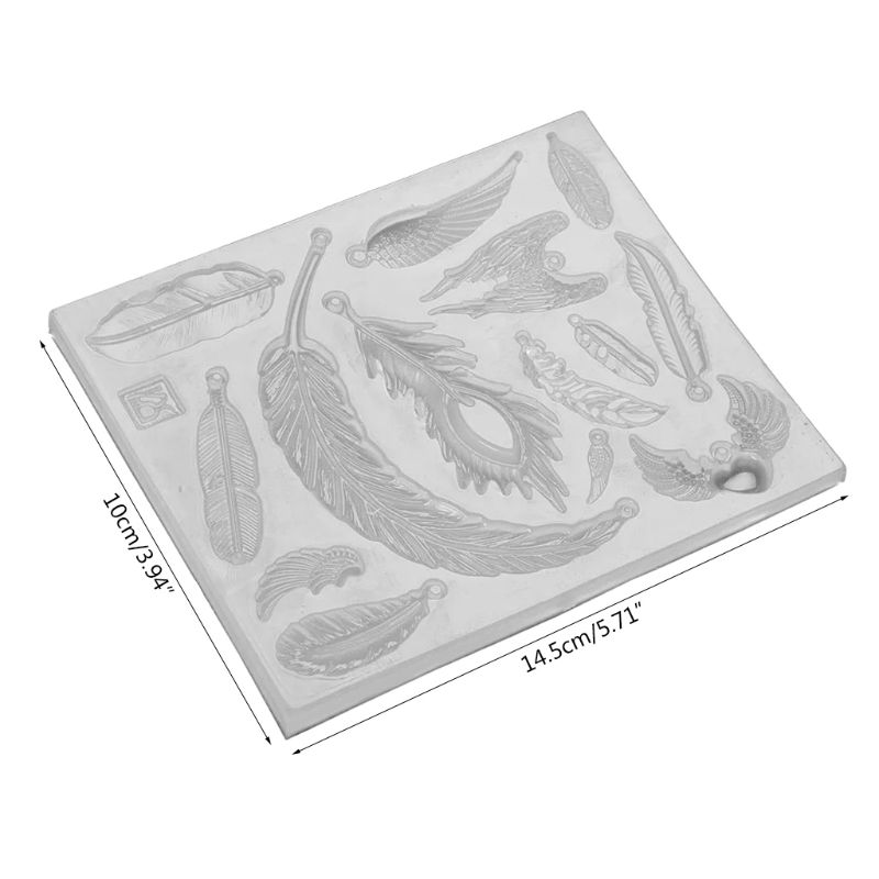 Molde de silicona con forma de pluma, resina epoxi, proceso de pegamento ultravioleta, Arte DIY, colgante, broche, herramientas manuales de joyería