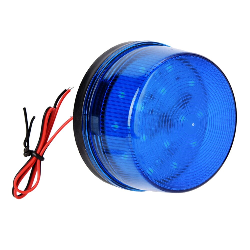 12V Blue LED Strobe Beacon Emergency Alarm Warning Signal Flashing Light without Sound Safety Warning Blue Flashing LED Light