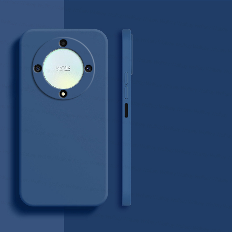 Hoesje voor honor magic 5 5 , schokbestendige hoes van vloeibaar siliconen tpu voor de achterkant van de telefoon, honor magic 5 lite: Blauw