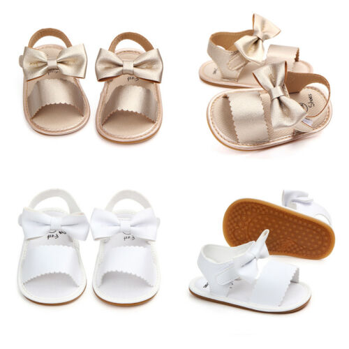 Summer Newborn Baby Girl Princess Bowknot Sandals Soft Sole Crib Shoes Prewalker