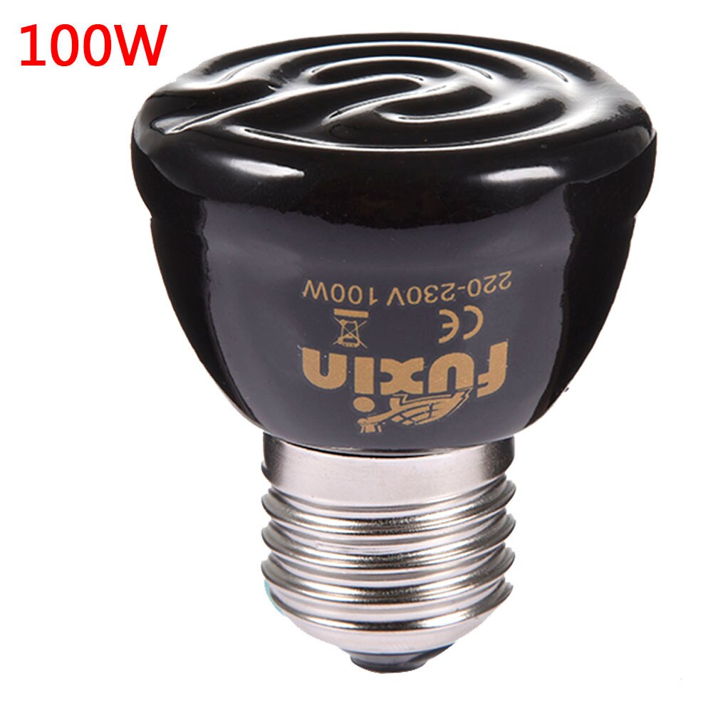 Lámpara de calefacción para mascotas E27, emisor de cerámica infrarroja negra, Bombilla de calor para mascotas, pollos, lámpara para reptiles de 25W, 50W, 75W, 100W, 220-240V: 25W 55X75mm
