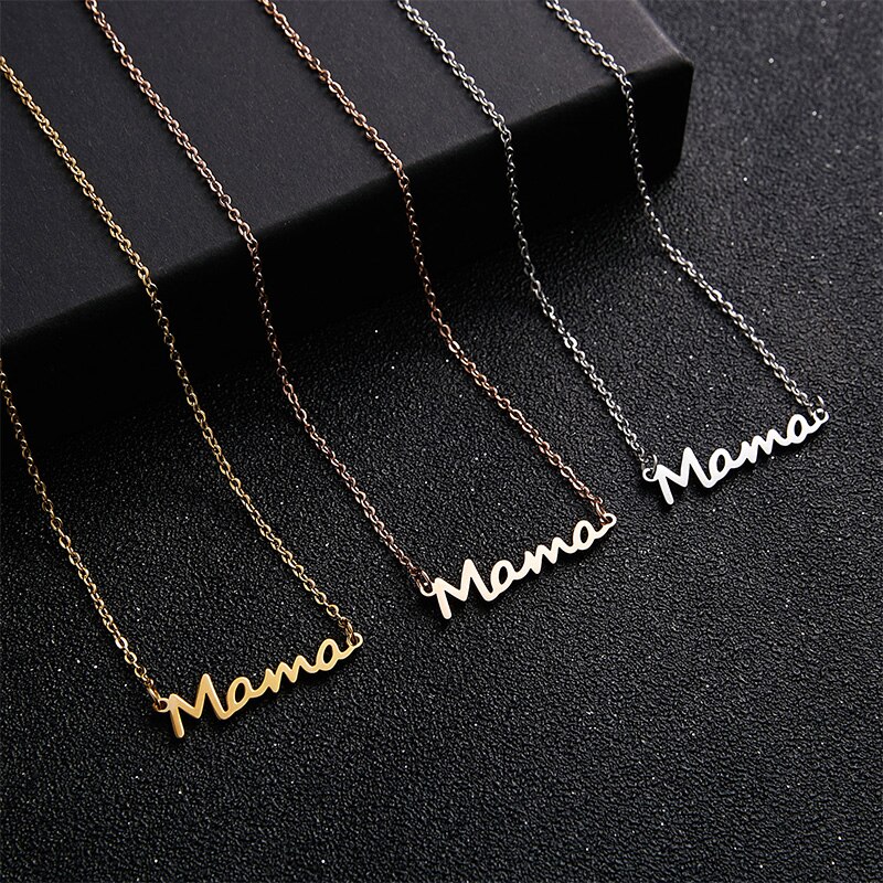 Mama Brief Hanger Ketting Rvs Brief Lockbone Collier Sieraden Voor Moederdag Moeder