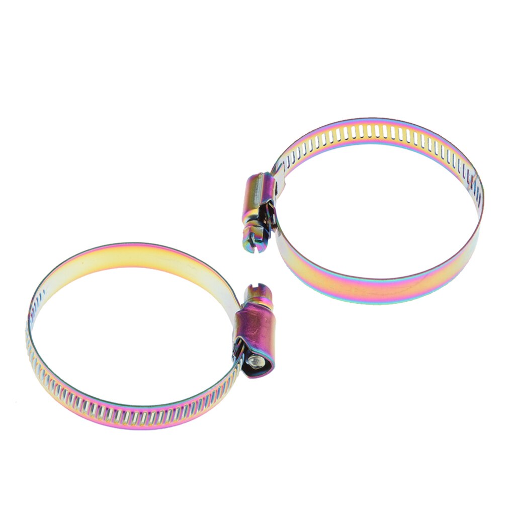 2 Pack Fuel Hose Clamp Stainless Steel, Adjustable 32-50mm&40-63mm Size Range Worm Gear Pipe Clip for Plumbing, Automotive