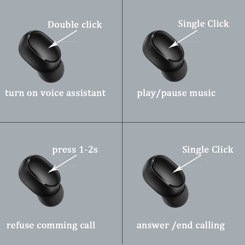 Xiaomi redmi airdots 2 øretelefoner trådløs bluetooth 5.0 oplader in-ear stereo bas øretelefoner ture trådløse øretelefoner ai kontrol