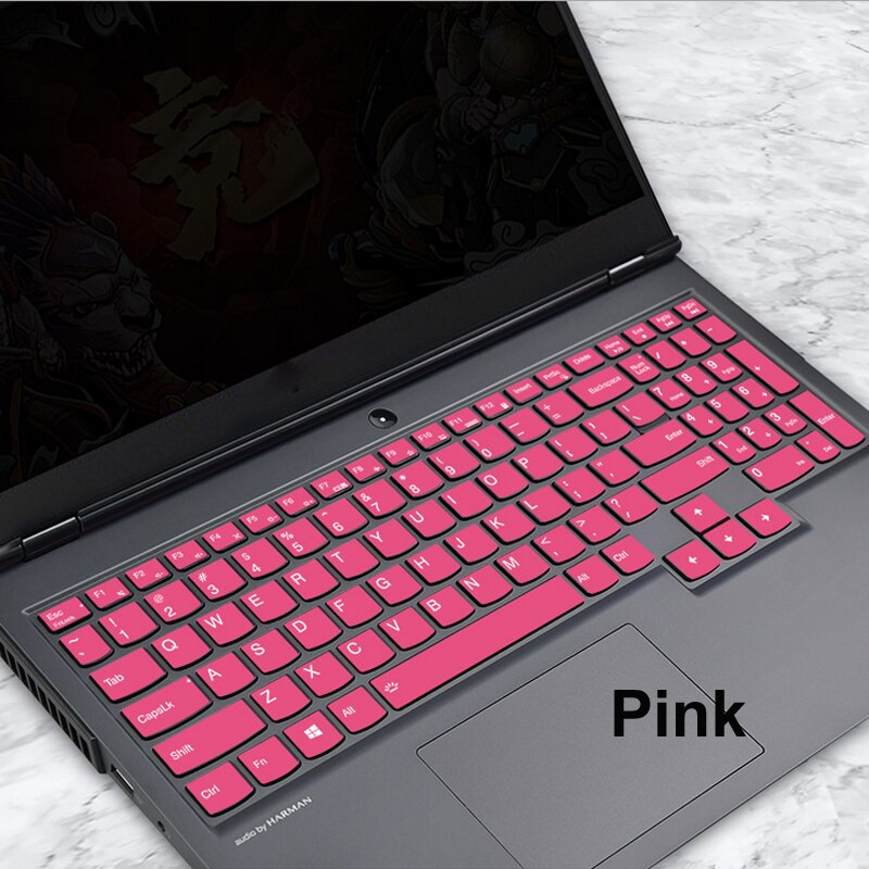 Unique Silicone Waterproof Cover Laptop Keyboards Skin For Lenovo Legion 15.6" R7000/Y7000/R7000P/Y7000P Keyboard Stickers: Pink