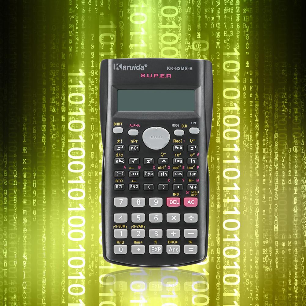 Handheld Student's Scientific Calculator 2 Line Display 82MS-A Portable Multifunctional Calculator for Mathematics Teaching
