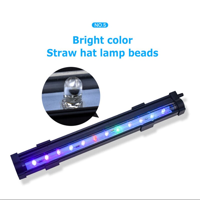 Aquarium Lights 15-45CM Fish Tank LED Bubble Light Diving Lights Waterproof Strip Lamp EU US Plug Colorful Fish Tank Light