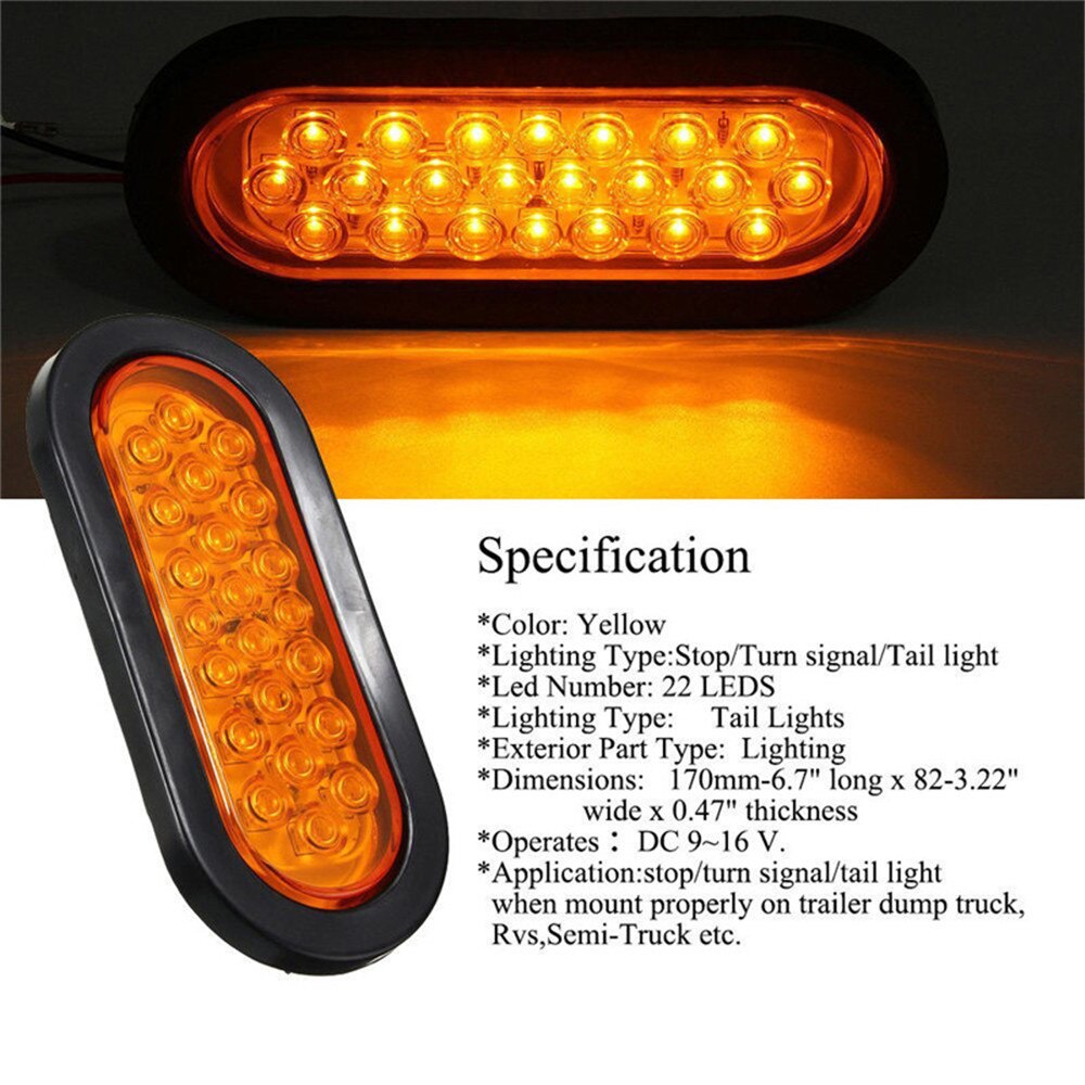 2 stk 22 led baglygter lastbil lampe 12v markør trailer gummi blinklys led baglygte trailer lys stop signal til trailer