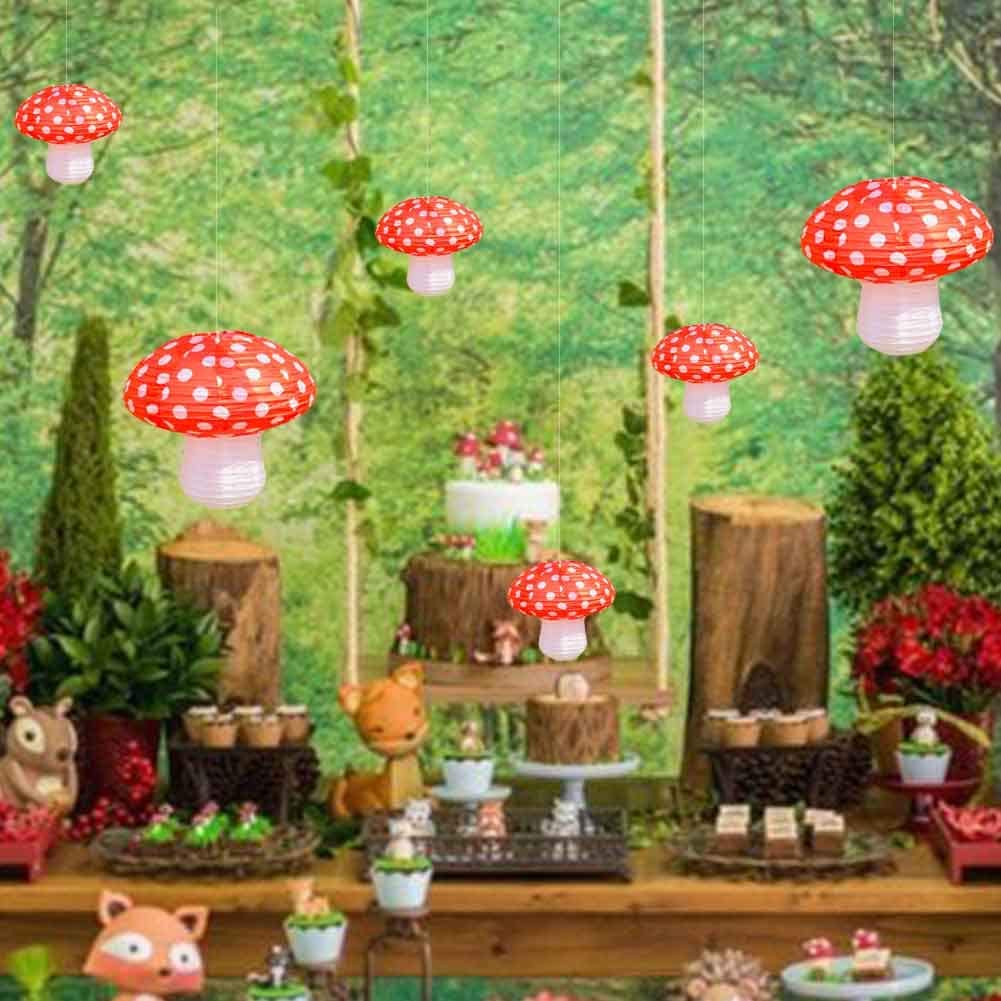 Porta Candele Halloween 3 Lanterne Di Carta A Forma Di Fungo - Decorazione Per Feste Con Tema Giungla, Matrimonio O Giardino Lanterne Decorative Feste