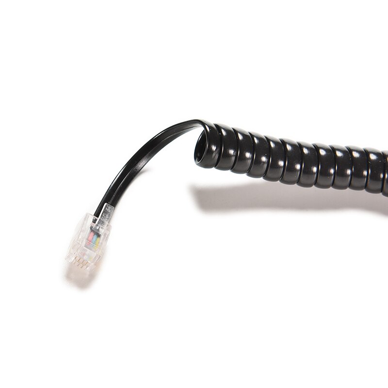 Cable de teléfono de 30cm de largo enderezar 2m Cable receptor de micrófono RJ22 4P4C conector Cable de cobre Cable de teléfono curva de volumen