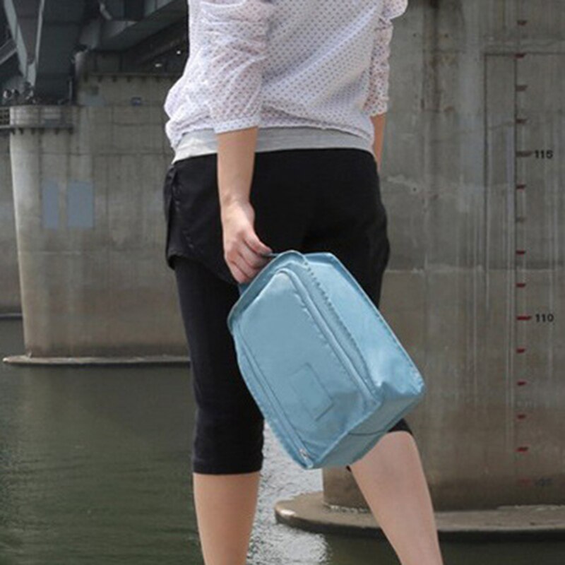 Reise Tragbare Wasserdichte Schuhe Tasche Organizer Lagerung Tasche Tasche Verpackung Würfel Griff Nylon Reißverschluss Tasche Zubehör