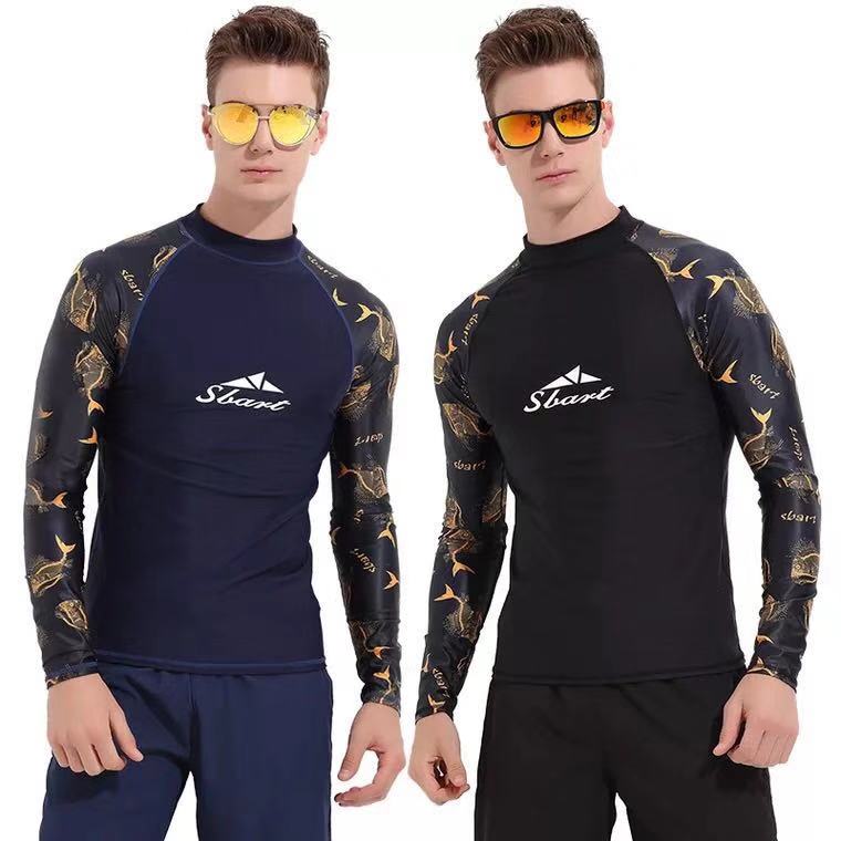 Sbart Lange Mouwen Rash Guard Mannen Snorkelen Kleding Surf Wetsuit Badmode Waterdichte Sneldrogende Anti-Uv Strand Kleding