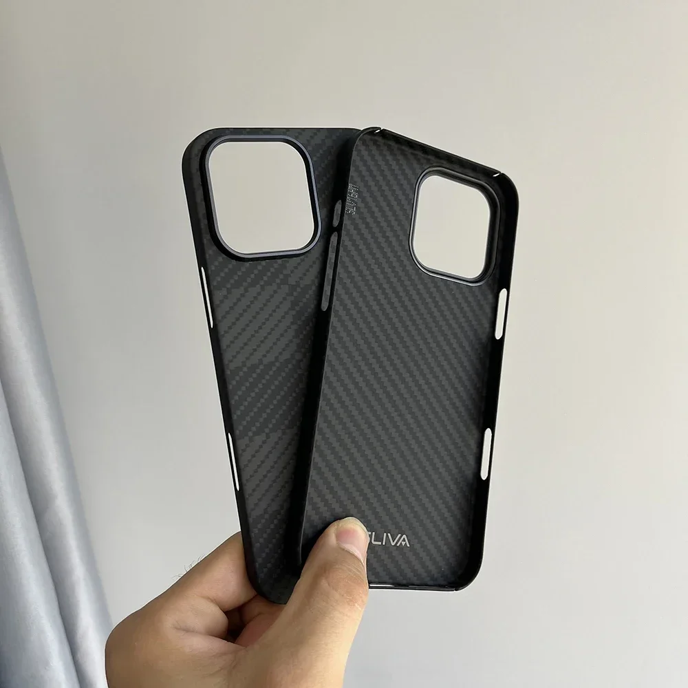 Funda de fibra de carbono para IPhone 16 pro Max, funda de teléfono ultrafina de fibra de aramida ligera para IPhone 16 Pro/16