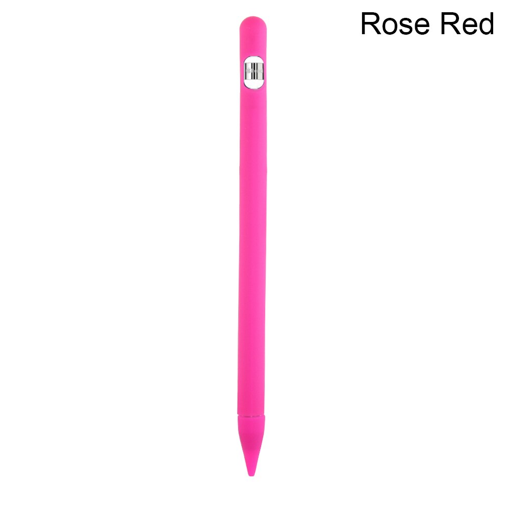 Silicona suave Compatible con Apple Pencil Case Compatible con iPad Tablet Touch Pen Stylus funda protectora a prueba de polvo: rose red