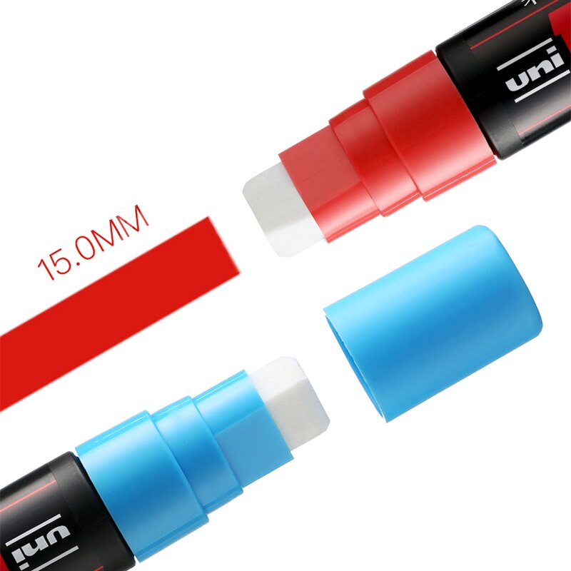 Uni POSCA PC-17k Paint Marker Pen Big Thick Head Pop Poster Advertising Water-Soluble Pen Graffiti Painting 8-Color Set 15mm