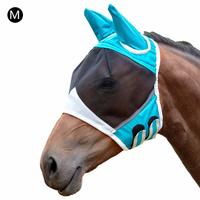 Suministros para mascotas máscara de malla desmontable para caballos con cubierta Nasal máscara para moscas de caballo máscara de cara completa para nariz antimosquitos con cremallera: C