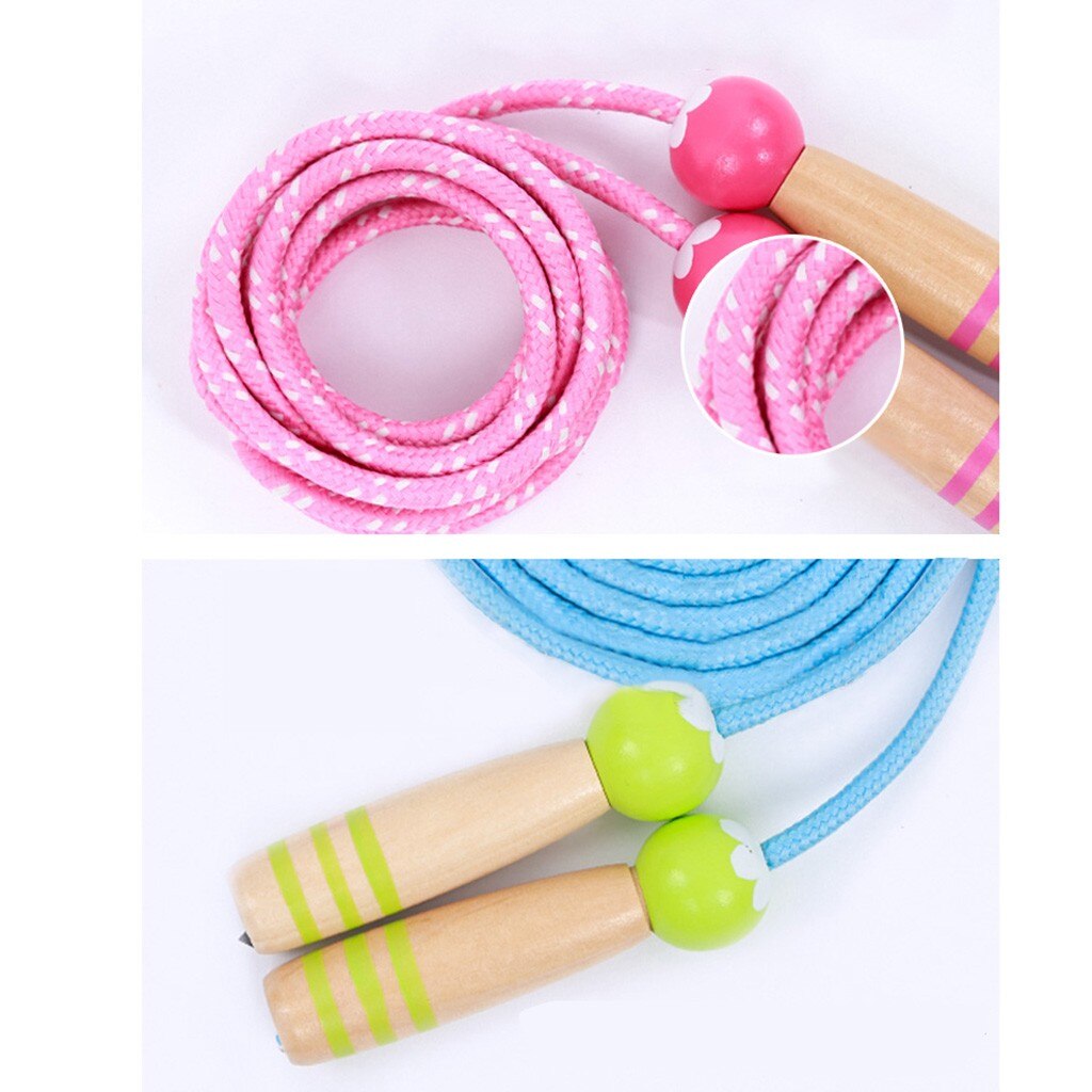 1PC Kids Jump Ropes Wood Handle Sport Bodybuilding Fitness Lovely Cartoon Skipping Ropes Crossfit Fitness Equipment#P30