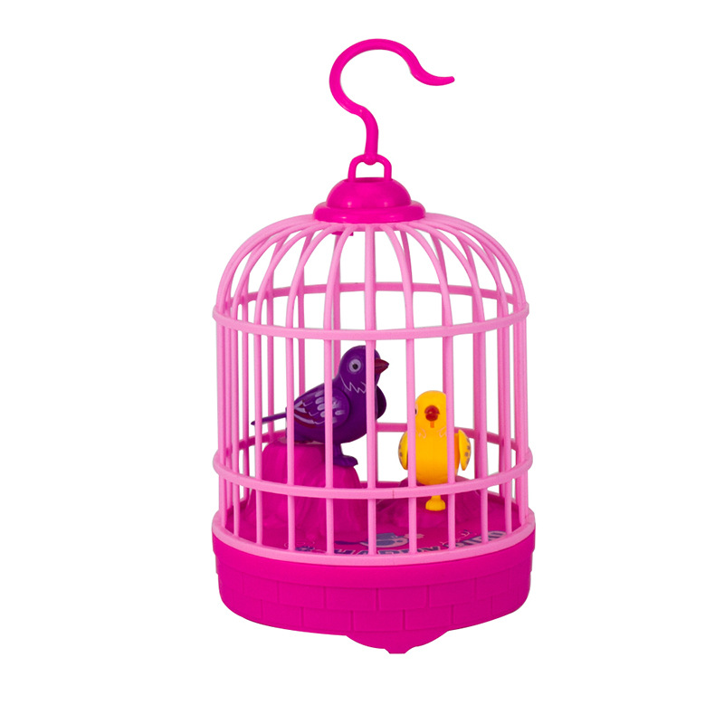 Sound Control Mini Bird Cage Toy Novelty Induction Arrangement Simulated for kids: BICARED