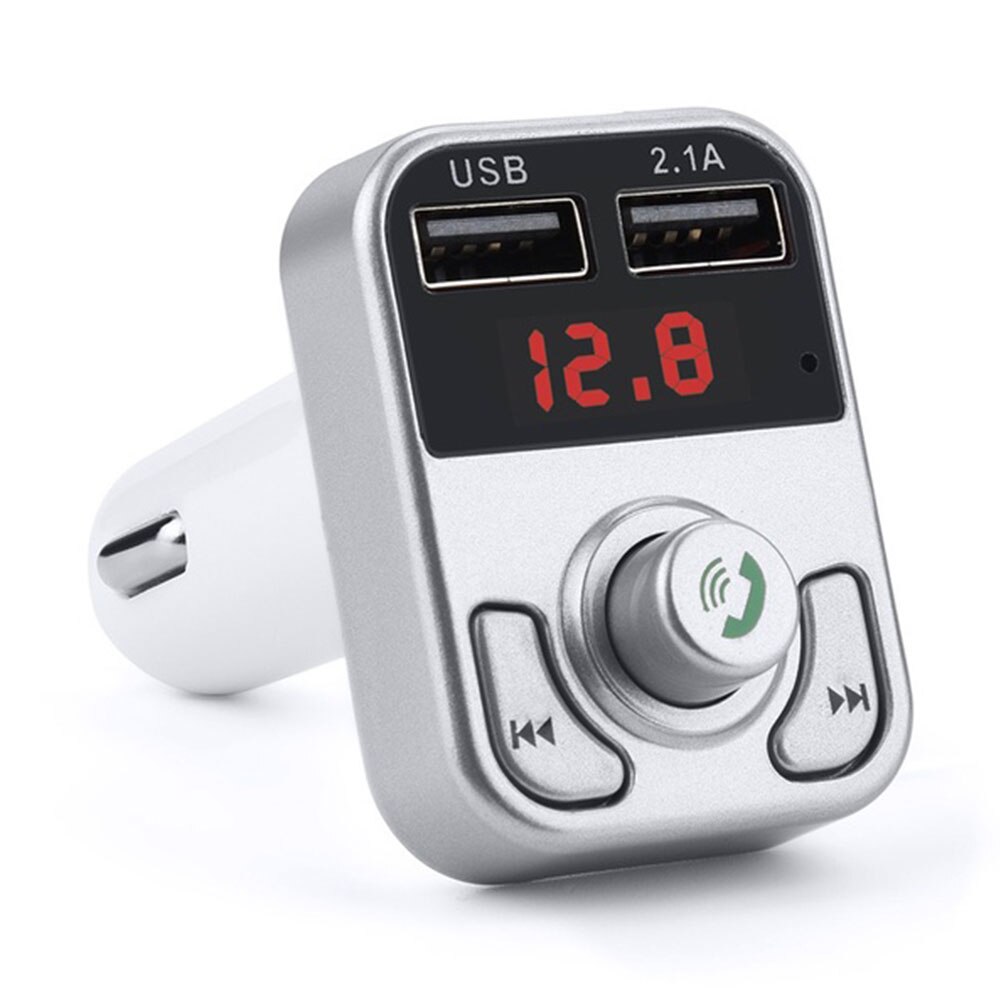 Universal- FM Adapter Bluetooth Absender MP3 USB Ladegerät Auto FM Sender FM Sender: Silber-