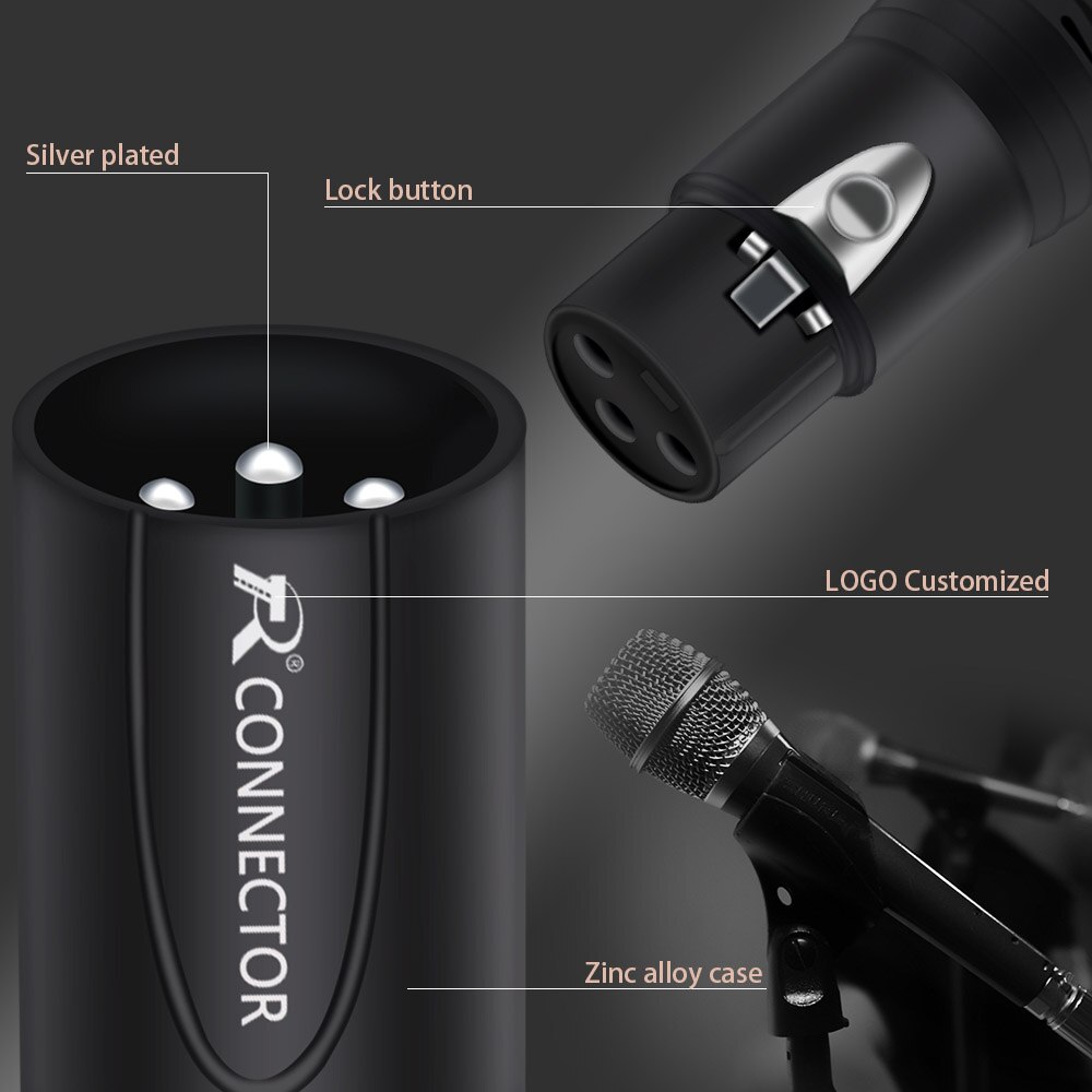 20pcs/10sets Colorful 3Pin XLR Female Jack Male Plug 3Pole XLR Socket Audio Microphone Cable Wire Connectors Power Adapter