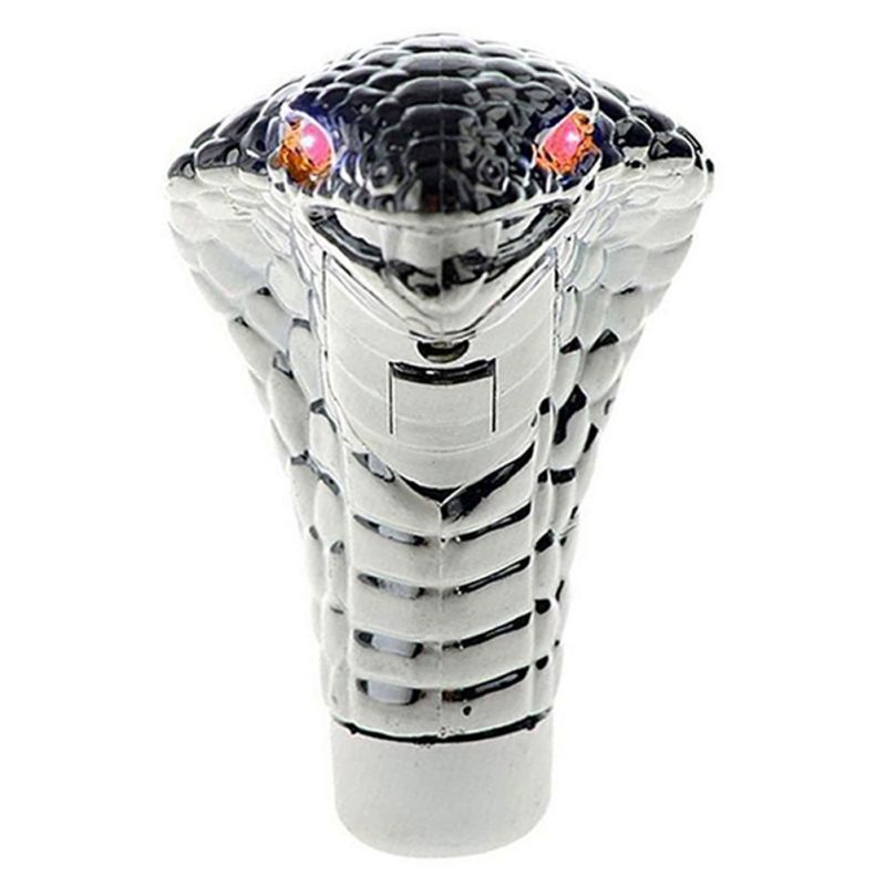 Pomo Universal para coche, palanca de cambio Manual, ojos Led cromados, Cobra Snake, accesorios interiores para coche