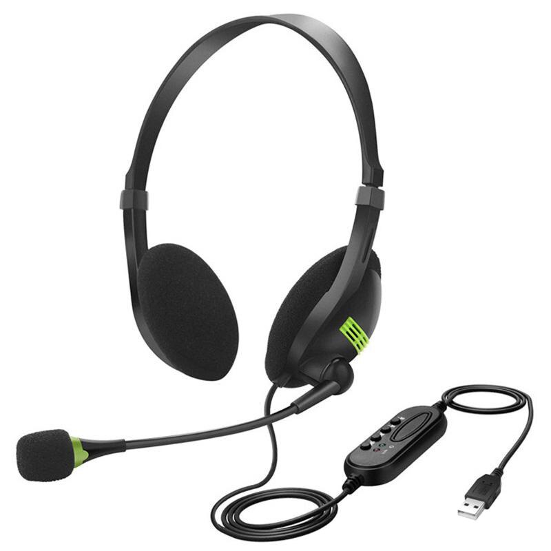 USB Headset Computer Headphone with Microphone Noise Cancelling Lightweight Office Business Headset MSU88