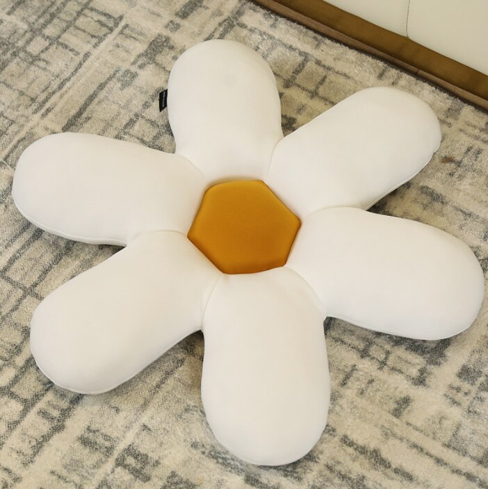 Styl skandynawski streszczenie poduszka podłogowa ciepłe siedzisko sofy poduszki puszyste Butt Pads Tatami materac pluszowe zabawki fotografia rekwizyty: white flower 58cm
