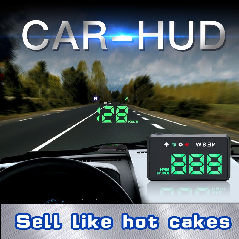 H1 HUD Speedometer Head-Up Display Car-styling Hud Display Overspeed Warning Windshield Projector Alarm System GPS Car Monitor