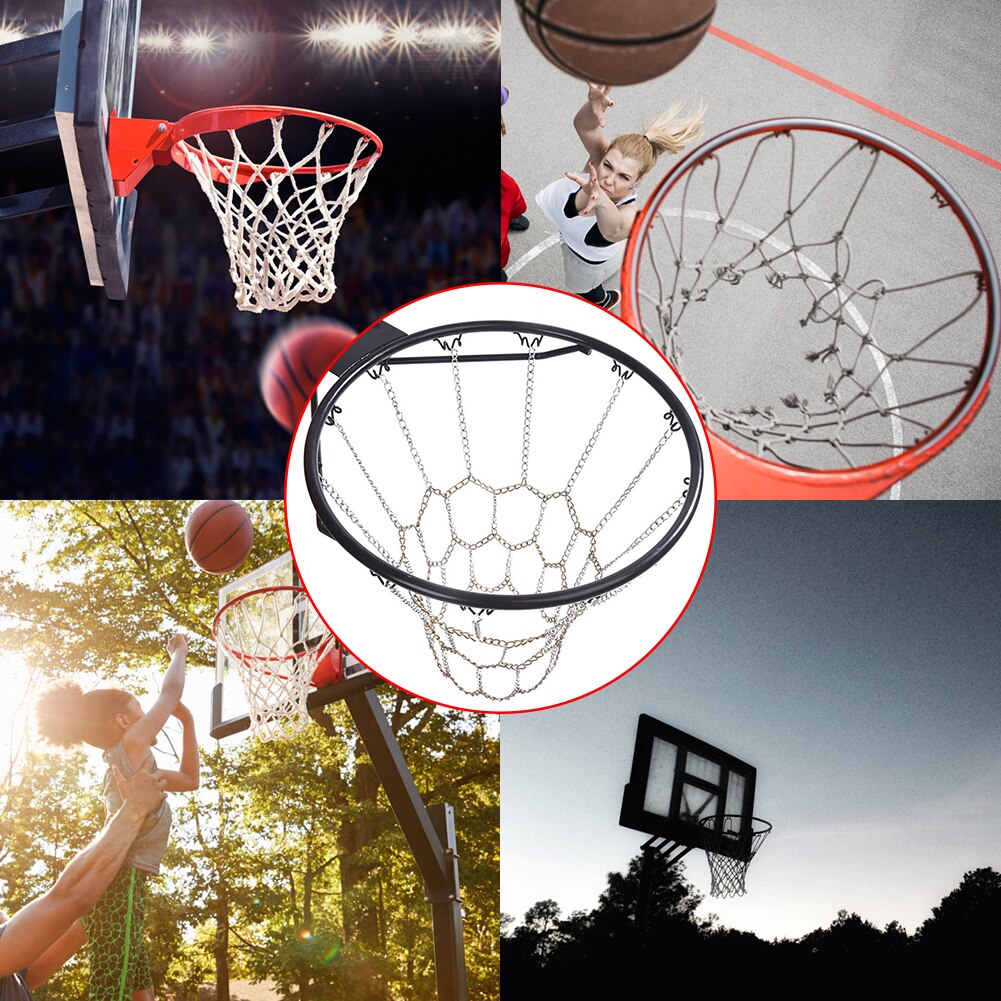 Anti-Rust Basketball Chain Net Outdoor Galvanized Steel Standard Hoop Basketball Goal Net Heavy Duty