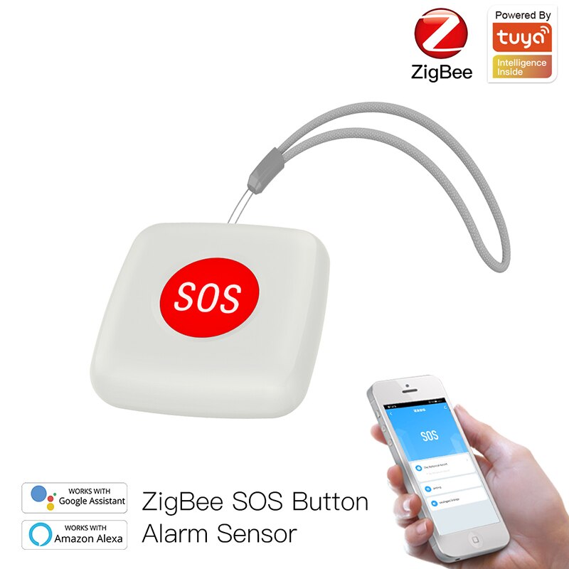 Tuya ZigBee SOS Button Sensor Alarm Elderly Children Alarm Emergency Help Switch Tuya Smart Life APP Remote Control